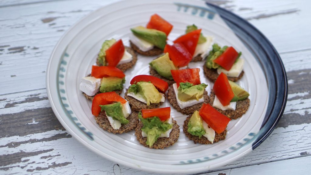 Keto Crackers with Brie Cheese & Red Bell Pepper Zuzka Light